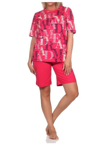 NORMANN Kurzarm Schlafanzug Pyjama Shorty - 85303 in pink