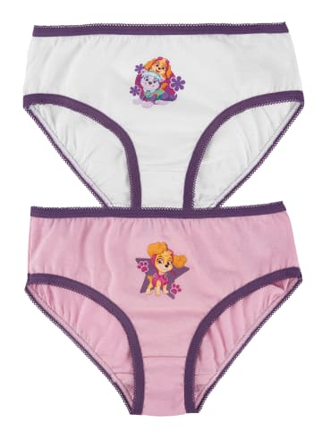 United Labels 2er Pack Paw Patrol Unterhose Panty Slip in weiß/rosa