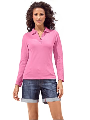 Heine Langarm-Poloshirt in pink
