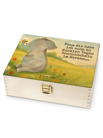 Mr. & Mrs. Panda Teebox Elefant Biene Design mit Spruch in Weiß