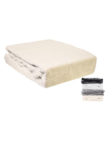 JACK Mikrofaser Spannbettlaken Teddy Flausch Cashmere Touch in Creme