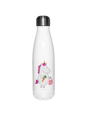 Mr. & Mrs. Panda Thermosflasche Einhorn Gemüse ohne Spruch in Weiß