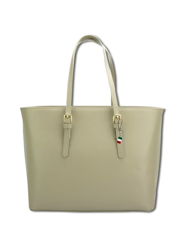 Florence Florence Schultertasche, Shopper, Leder helltaupe, grau ca. 43cm breit