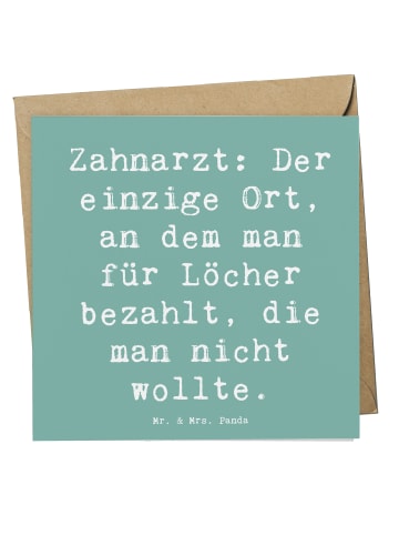 Mr. & Mrs. Panda Deluxe Karte Zahnarzt Lochgebühr mit Spruch in Meeresbrise