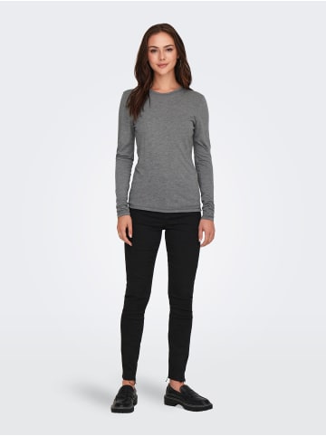 JACQUELINE de YONG Langarm Shirt Dünner Basic Pullover JDYSUMA in Grau-3