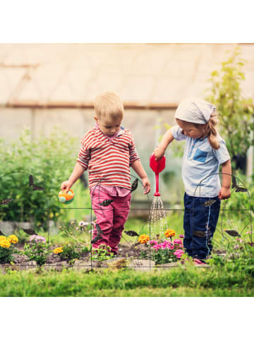 relaxdays 20tlg. Beetzaun Set in Schwarz - (B)1000 x (H)46 cm