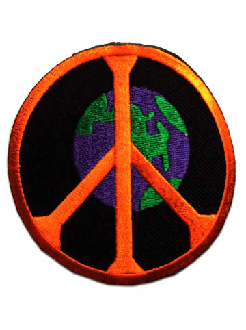 Catch the Patch Peace On Earth Frieden HippieApplikation Bügelbild inOrange