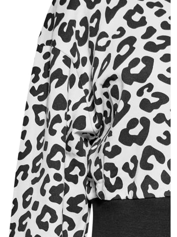 Swirly Damen Sweatshirt in Weiss Leo