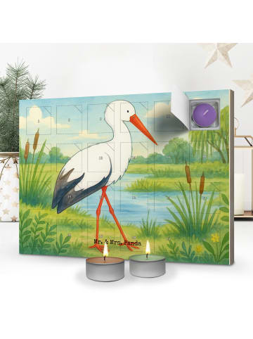 Mr. & Mrs. Panda Adventskalender Storch Design ohne Spruch in Weiß