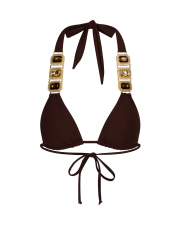 Moda Minx Bikini Top Boujee Triangel Top in Braun