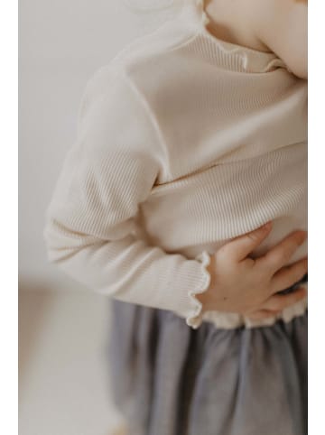 leevje Longsleeve leo' mit hohem Kragen in light beige