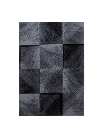 KADIMA DESIGN Teppich Kurzflor Waschbar Karo INN Strapazierfähig OEKO-TEX in Schwarz