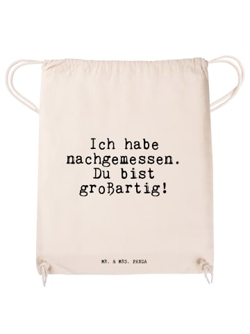 Mr. & Mrs. Panda Jutebeutel Ich habe nachgemessen. Du... mit Spruch in Creme
