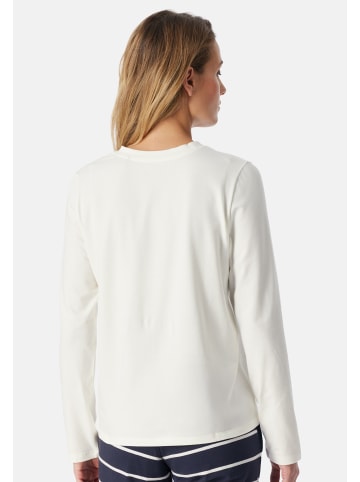 Schiesser Schlafanzug Oberteil Mix & Relax in Offwhite