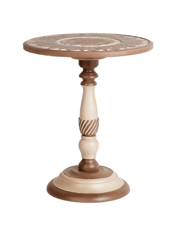 Beliani Beistelltisch EULO in Braun/Beige - (W) 45 x (H) 53 x (L) 45 cm