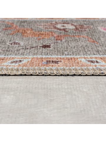 KADIMA DESIGN Waschbarer Teppich Floral Muster, Orientalisch, Wohnzimmer in Multicolor-Rosa