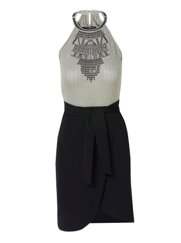 KOROSHI Sommerkleid mit hohem ausschnitt. in grun