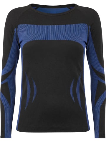 normani Unisex Thermounterhemd langarm in Schwarz/Blau