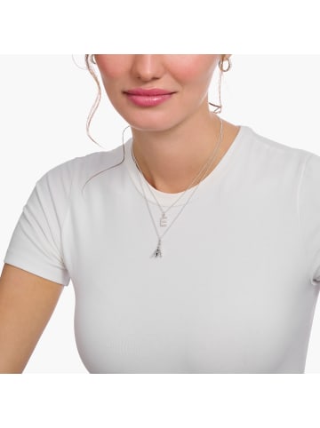 Thomas Sabo Kette Mit Buchstaben-Anhänger X in silber, weiß