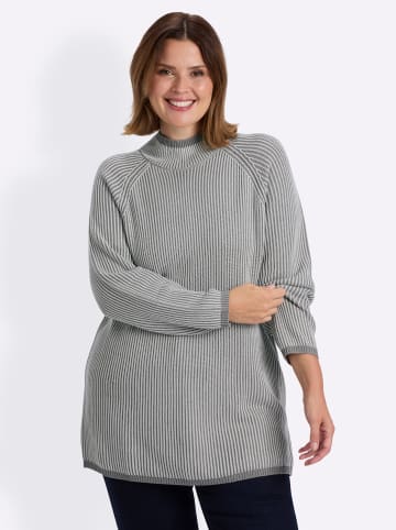 sheego Pullover in grau-hellgrau
