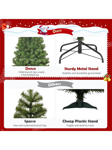 COSTWAY Künstlicher Weihnachtsbaum in Grün