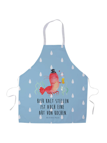 Mr. & Mrs. Panda Schürze Hummer Weizen mit Spruch in Blau Pastell