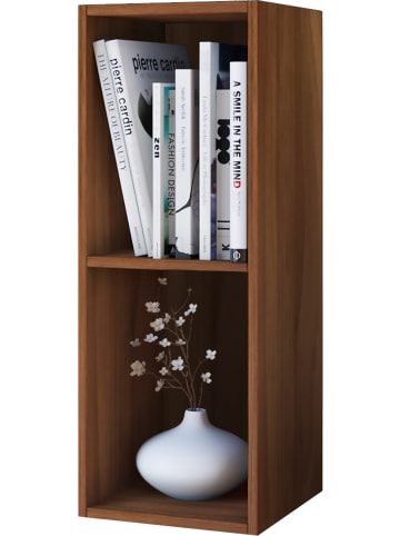VCM  Holz Stand Regal Aufbewahrung Deko Bücher Mendas 2 in Kern-Nussbaum
