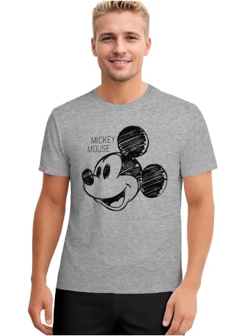 Disney Disney Mickey Mouse Schlafanzug Pyjama Set Kurzarm Shorts Hose in grau/schwarz