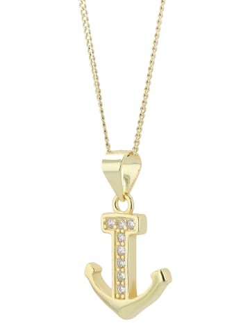 Adeliás Damen Anhänger aus 925 Silber mit Zirkonia in gold