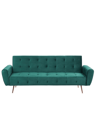 Beliani 3-Sitzer Sofa SELNES in Grün/Kupfer - (W) 212 x (H) 85 x (L) 84 cm