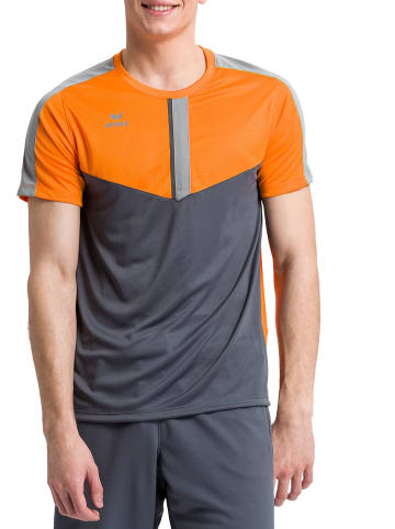 erima Squad T-Shirt in new orange/slate grey/monument grey