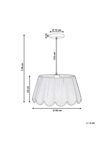 Beliani Pendelleuchten SEBAKWE in Beige - (W) 40 x (H) 178 x (L) 40 cm