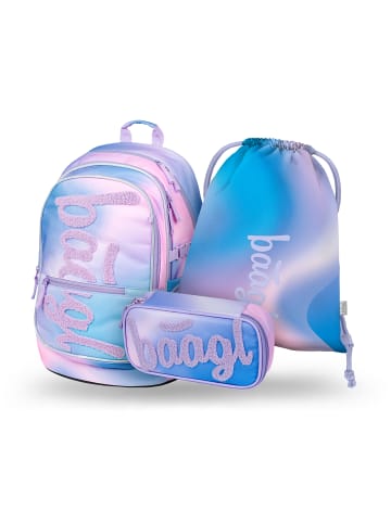 BAAGL 3-tlg. Set: Schulrucksack Core in Rosa Sky