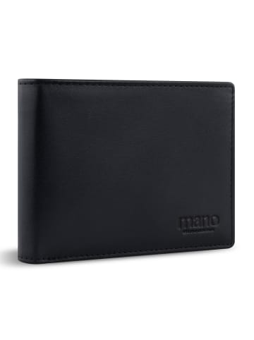 mano Don Andrea Geldbörse RFID Schutz Leder 12 cm in schwarz