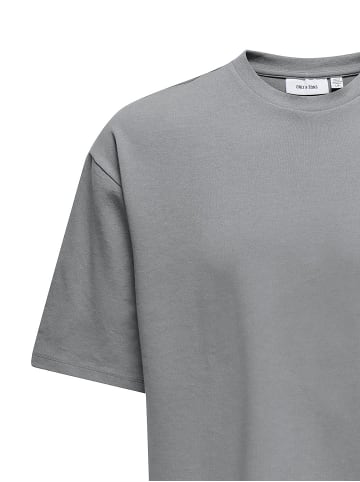 Only&Sons Oversize Fit T-Shirt Dropped Shoulder Design Shirt in Grau