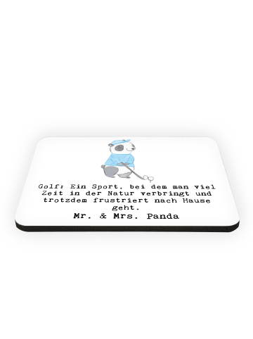 Mr. & Mrs. Panda magnet Golf Erlebnis mit Spruch in Weiß
