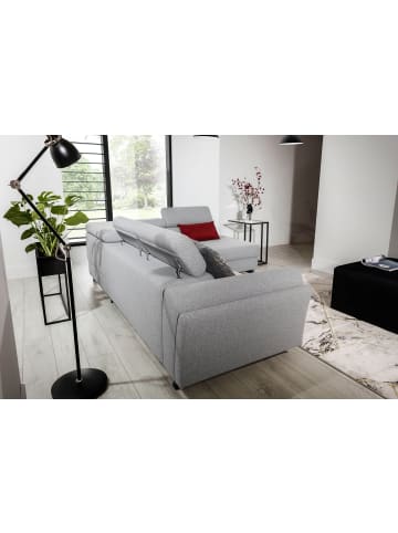 MF Design Katara Recamiere Rechts in Hellgrau -  (L) 265 x (B) 265 x (H) 92 cm