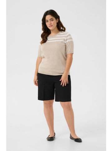 KAFFE curve Strickpullover KClizzy in Feather Gray/Chalk Half Stripe