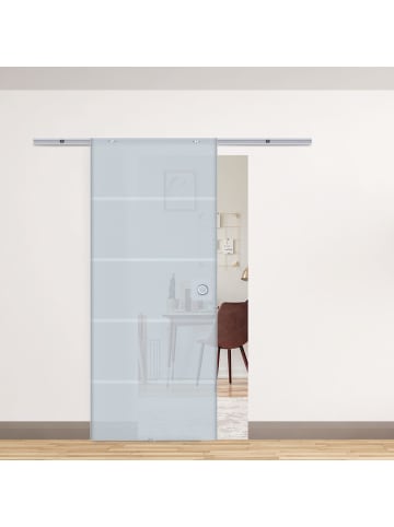 HOMCOM Glasschiebetür-L90 x H205 x T0,8 cm-Transparent