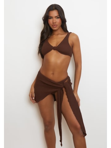 Moda Minx Sarong Scrunch Short Ruffle in Coffee
