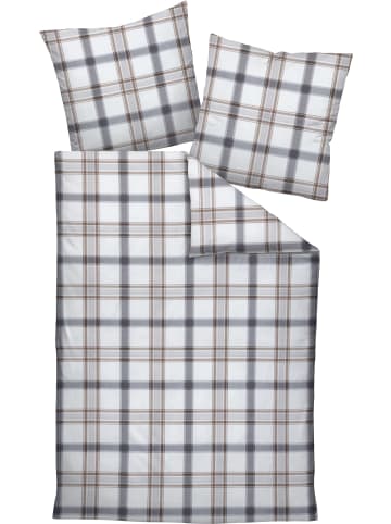 Janine Soft-Flanell Bettwäsche in grau-braun-natur