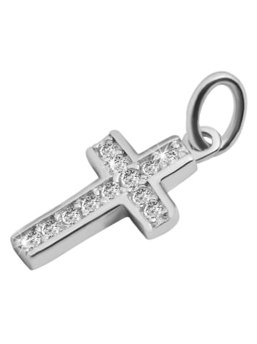 Adeliás Damen Anhänger – Kreuz Kreuzanhänger aus 925 Silber mit Zirkonia in silber