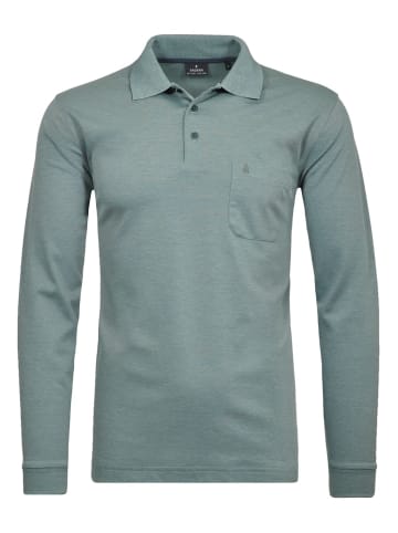 Ragman Langarm-Polo in grün