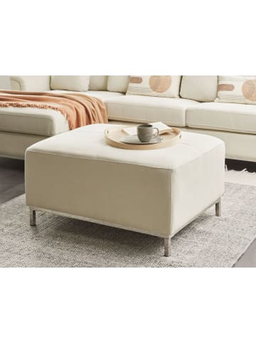 Beliani Ottomane OSLO in Beige/Silber - (W) 95 x (H) 46 x (L) 71 cm