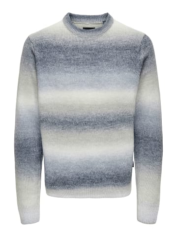 Only&Sons Strickpullover Rundhals Flachstrick Regular Fit in Grau