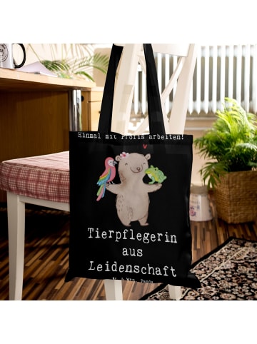 Mr. & Mrs. Panda Shopping Tasche Tierpflegerin Leidenschaft mit ... in Schwarz