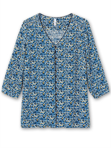 sheego Shirtbluse in tiefblau-gemustert