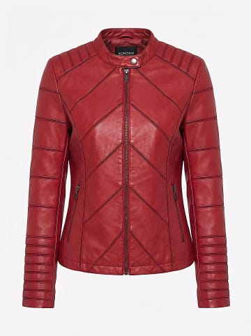 KOROSHI Damen-bikerjacke aus kunstleder in rot