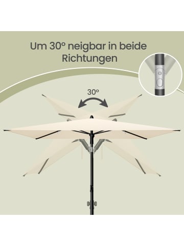 SONGMICS Sonnenschirm Sheld in Beige - (B)120 x (H)230 x (T)190 cm