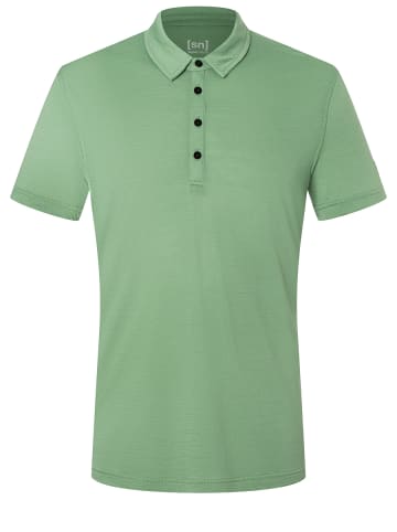 super.natural Merino Poloshirt in grün